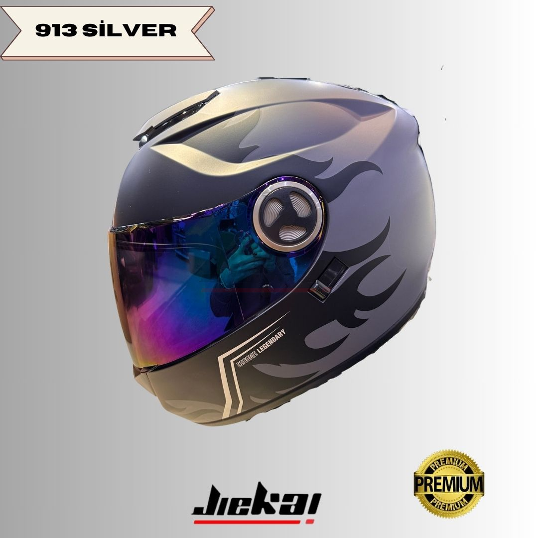 JK 913 SİLVER FUL FACE KASK