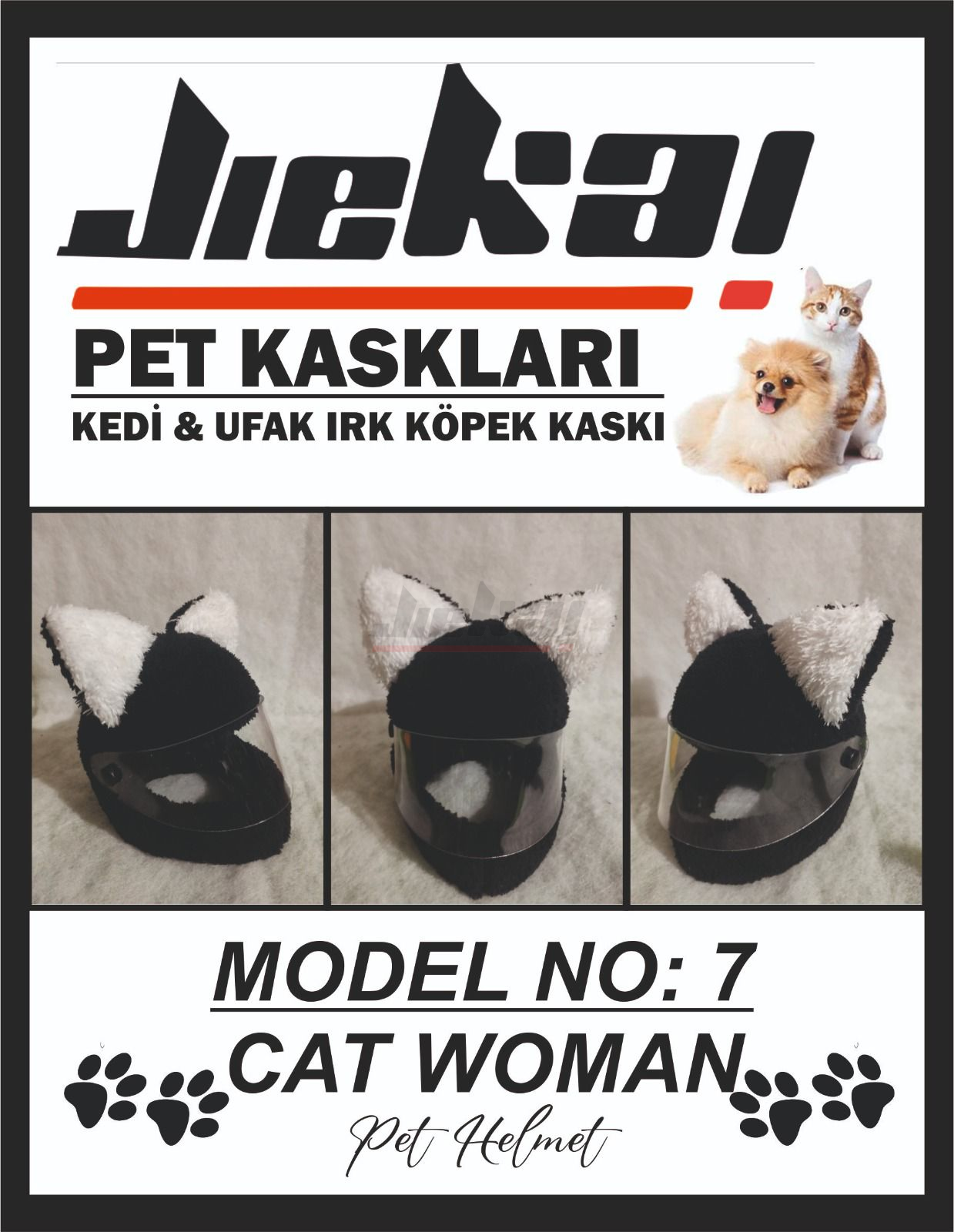 JİEKAİ K114 KEDİ VE KÖPEK KASKI MODEL: 7 ( KASK YERLİ ÜRETİM )