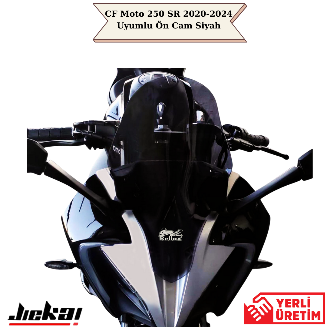 RELLAX CF Moto 250 SR 2020-2024 Uyumlu Ön Cam Siyah