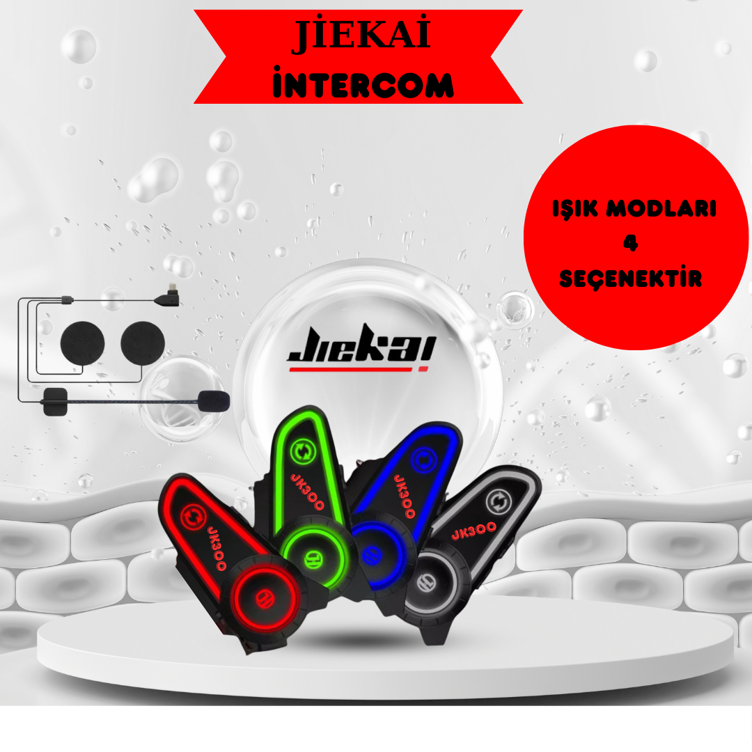 JİEKAİ JK300 İNTERCOM IŞIKLI MODEL 4 MODU MEVCUTTUR