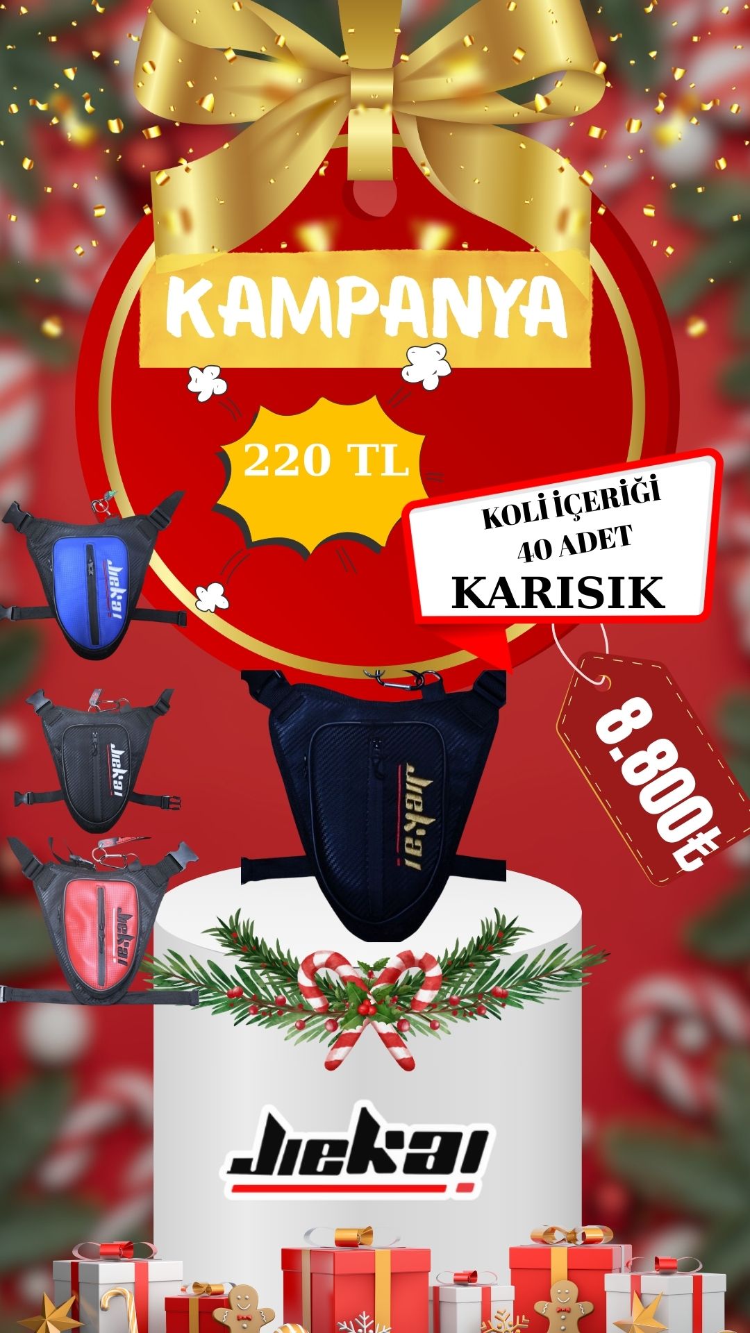 JİEKAİ YILBAŞI KAMPANYASI BACAK ÇANTASI (KOLİ FİYAT)