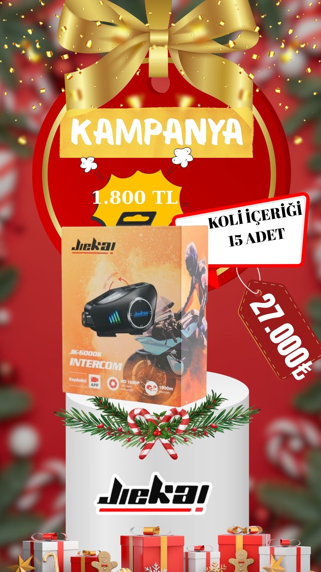 JİEKAİ YILBAŞI KAMPANYASI JK-6000K KAMERALI İNTERKOM (KOLİ FİYAT)