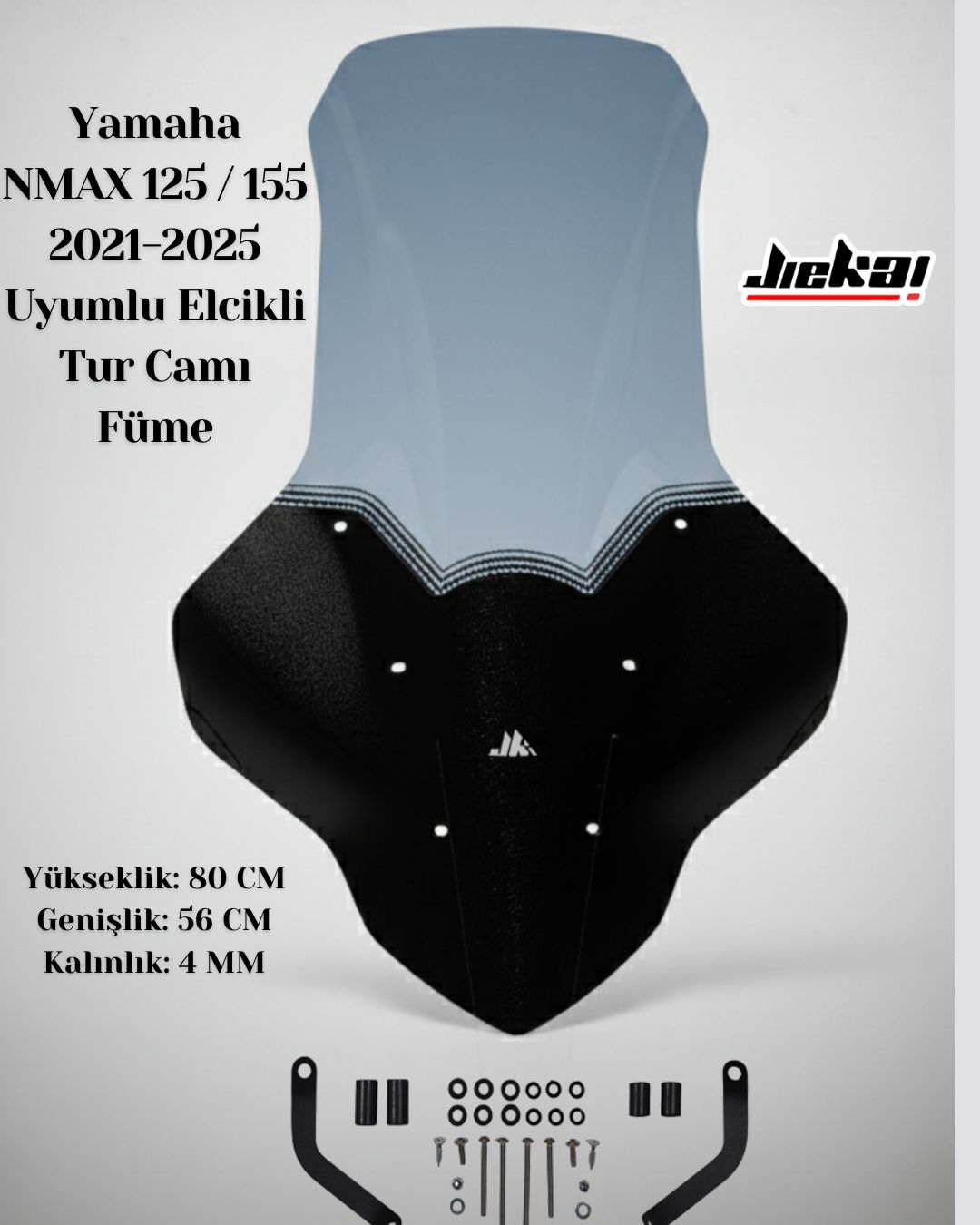 Yamaha NMAX 125 / 155 2021-2025 Uyumlu Elcikli Tur Camı Füme