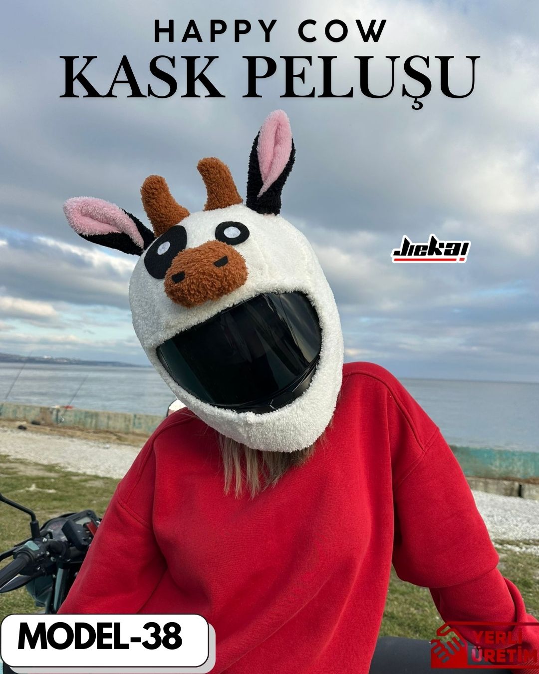 MODEL-38 KASK PELUŞU TEK EBAT HAPPY COW