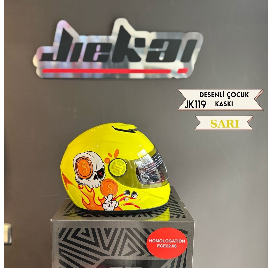 JK119 DESENLİ ÇOCUK KASKI (SARI)