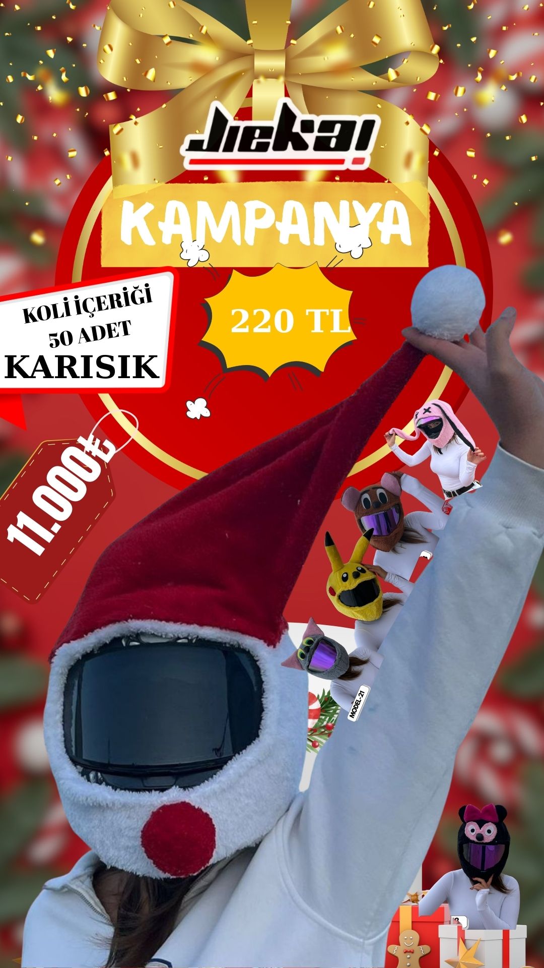 JİEKAİ YILBAŞI KAMPANYASI KASK PELUŞU (KOLİ FİYAT)