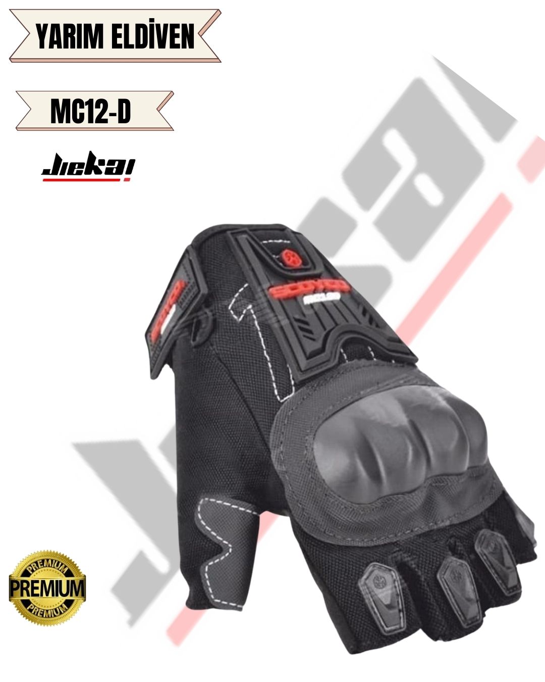 MC12-D YARIM ELDİVEN SİYAH
