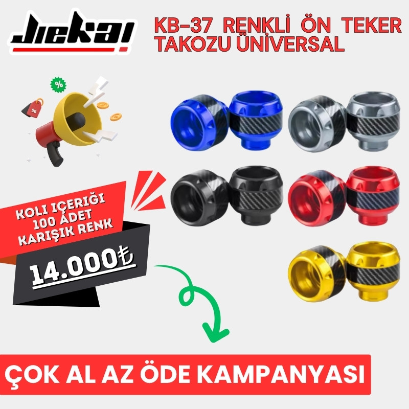 KB-37 (KOLİ 100 ADET KARIŞIK RENK) RENKLİ ÖN TEKER TAKOZU ÜNİVERSAL (NAKİTE ÖZEL)