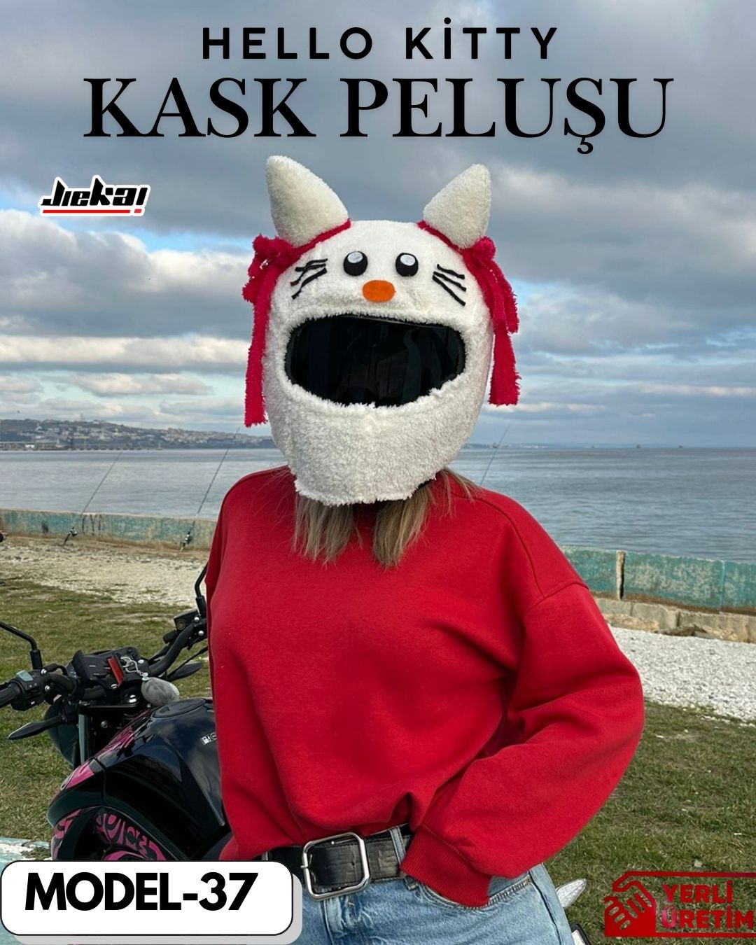 MODEL-37 KASK PELUŞU TEK EBAT HELLO KİTTY