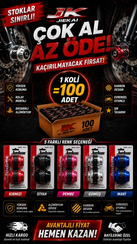 JİEKAİ BAYİLERİNE ÖZEL KAMPANYASI KARIŞIK KB-37 TEKER KORUMA TAKOZU – 5 RENK KARIŞIK KOLİ