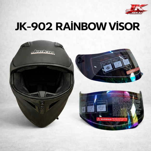 JİEKAİ ÇENE AÇILIR FULLFACE KASK RAİNBOW-HOLOGRAMLI VİZÖR JK 902 -JK306 UYUMLU