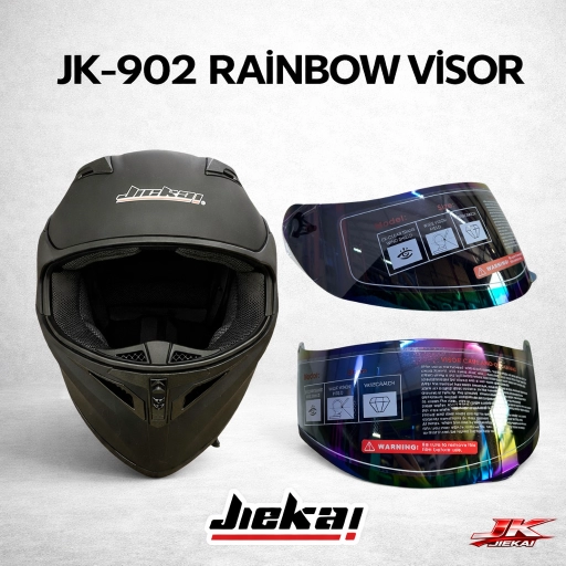 JİEKAİ ÇENE AÇILIR KASK RAİNBOW-HOLOGRAMLI VİZÖR