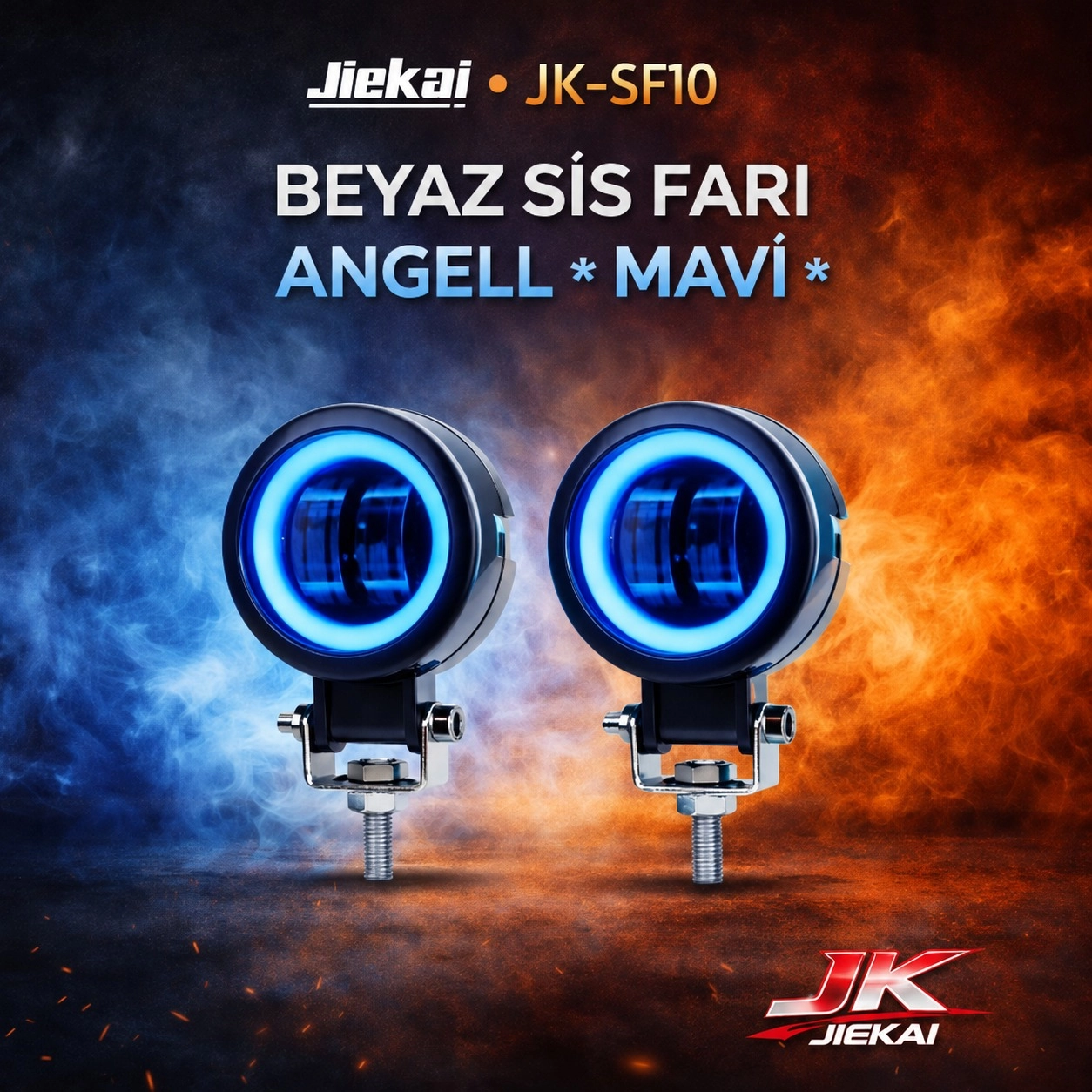 JİEKAİ JK-SF10 BEYAZ SİS FARI ANGELL * MAVİ * ( ADET FİYATIDIR )