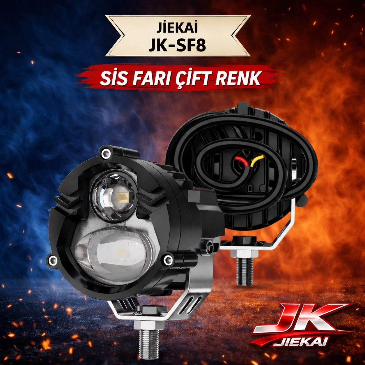 JİEKAİ JK-SF8 SİS FARI ÇİFT RENK - ( ADET FİYATIDIR )