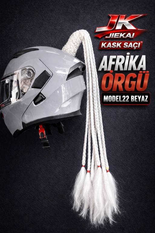  JİEKAİ KASK SAÇI BEYAZ RENK AFRİKA ÖRGÜ MODEL-22