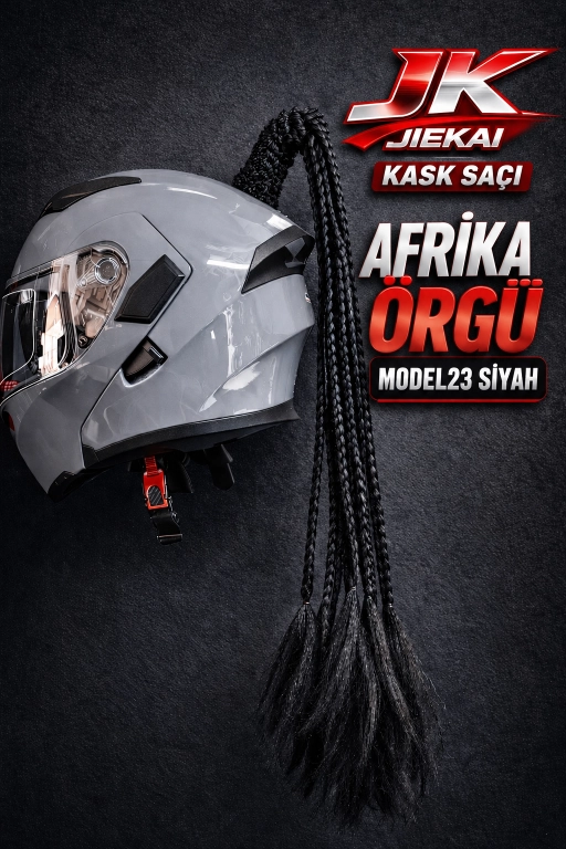  JİEKAİ KASK SAÇI SİYAH RENK AFRİKA ÖRGÜ MODEL-23