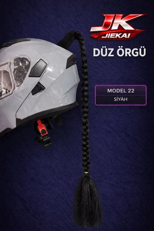 JİEKAİ KASK SAÇI SİYAH RENK DÜZ ÖRGÜ MODEL-22
