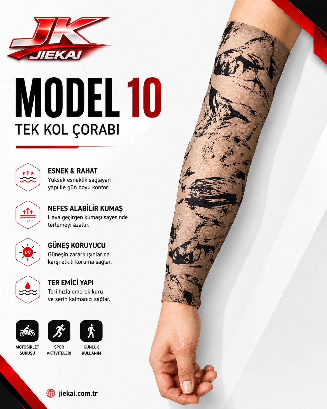 JİEKAİ MOTORCU KOL ÇORABI MODEL - 10