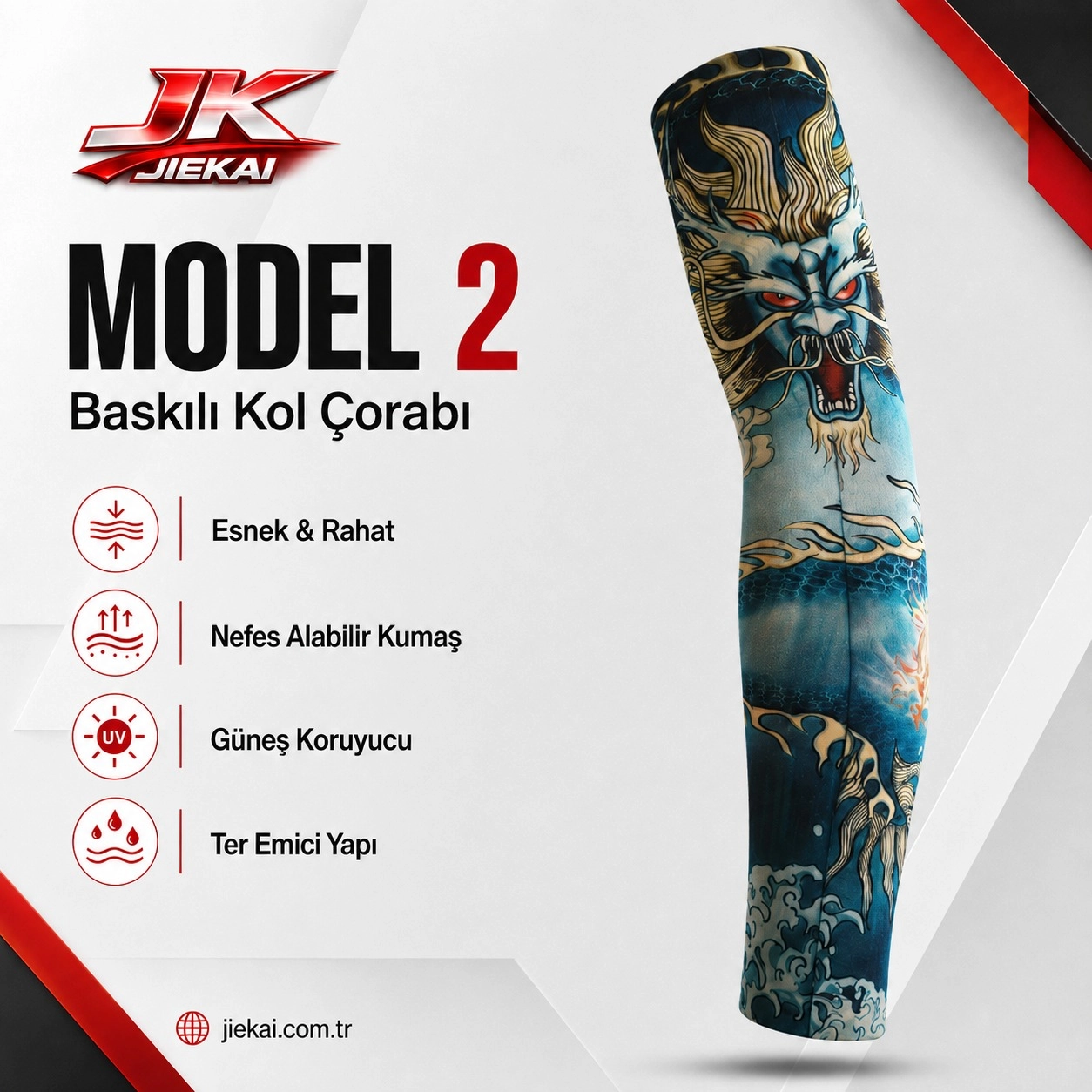 JİEKAİ MOTORCU KOL ÇORABI MODEL - 2