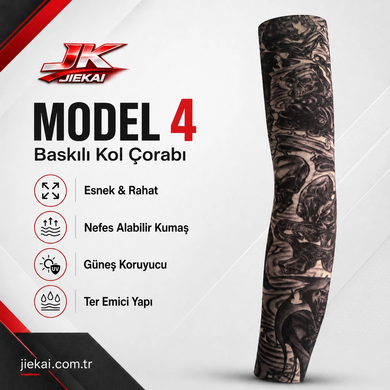 JİEKAİ MOTORCU KOL ÇORABI MODEL - 4