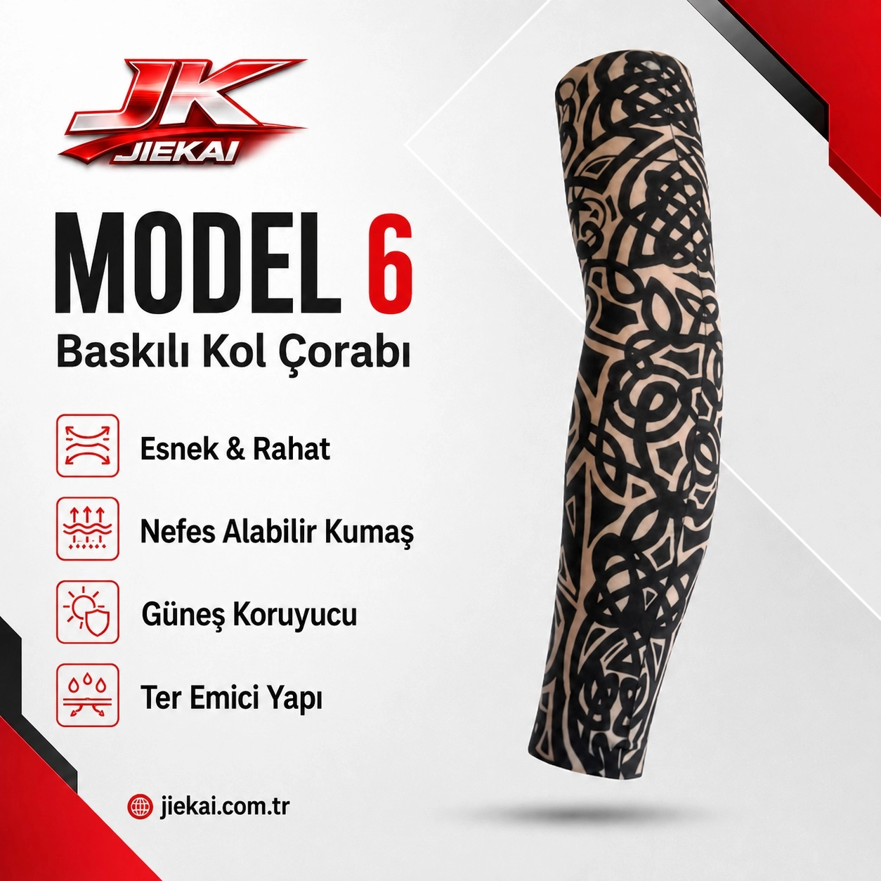 JİEKAİ MOTORCU KOL ÇORABI MODEL - 6