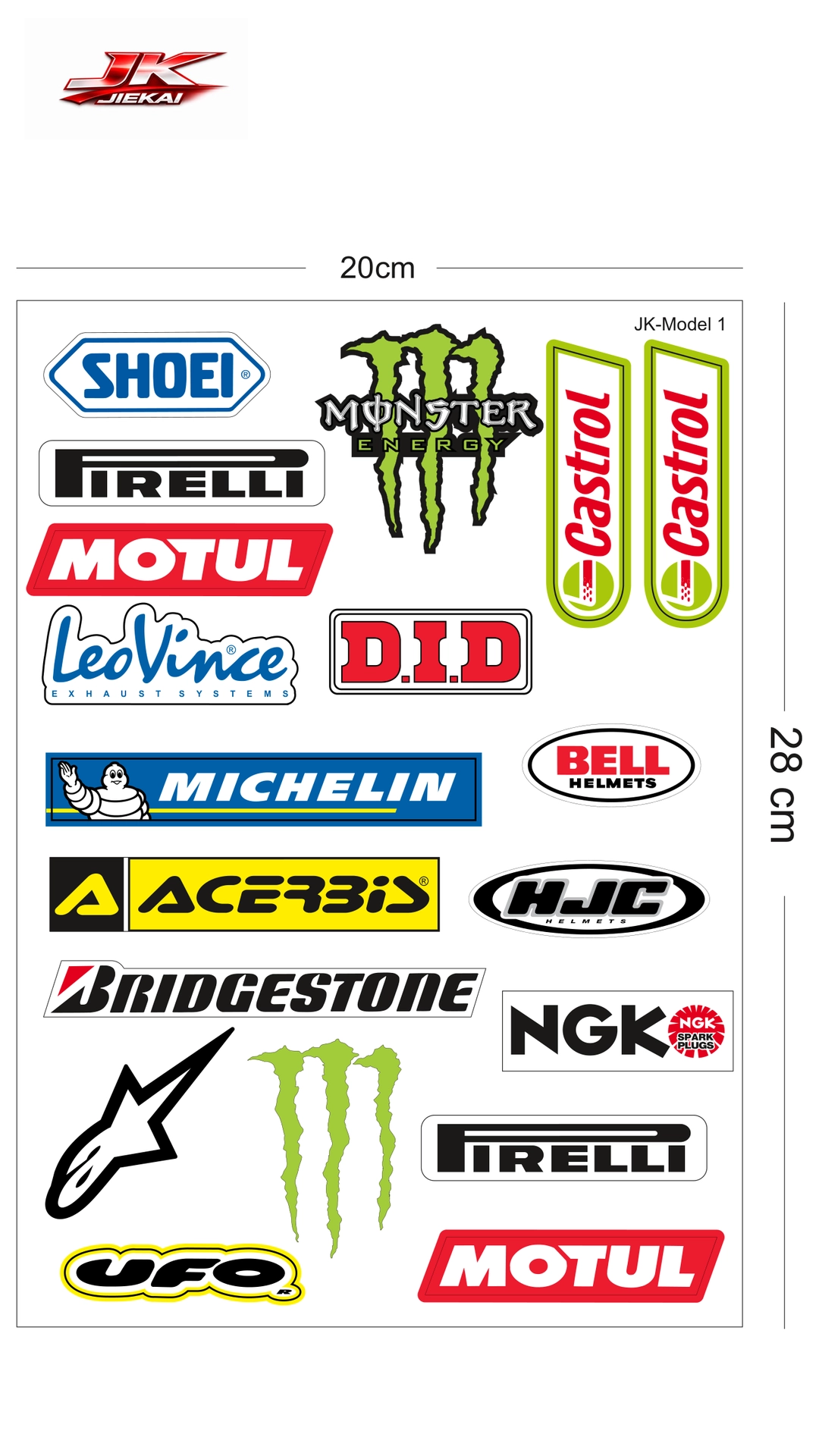 JK JİEKAİ MOTOSİKLET KASK AKSESUARI STİCKER MODEL 1
