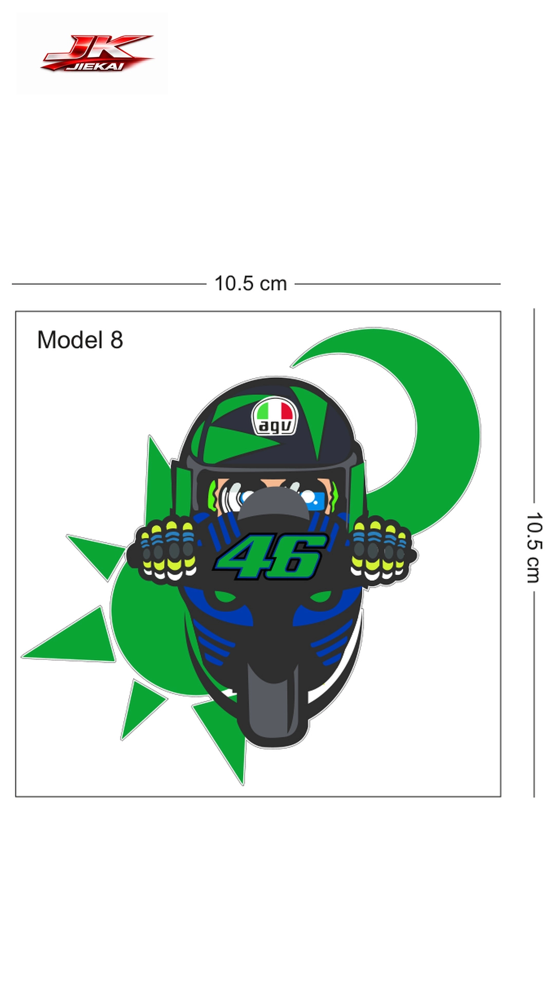 JK JİEKAİ MOTOSİKLET KASK AKSESUARI STİCKER MODEL 8