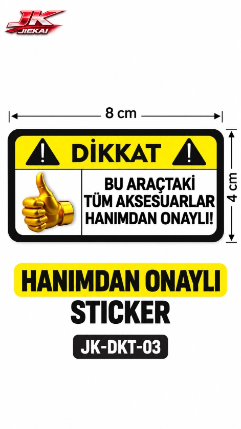 Motosiklet ve Araç İçin Esprili İkaz Uyarı Stickerı 8 × 4 cm – Dekoratif Yapışkanlı Etiket JK-DKT-03