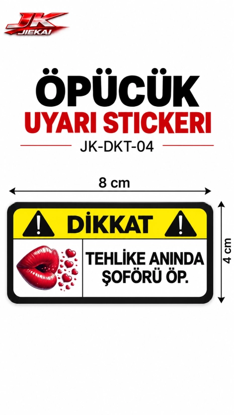 Motosiklet ve Araç İçin Esprili İkaz Uyarı Stickerı 8 × 4 cm – Dekoratif Yapışkanlı Etiket JK-DKT-04