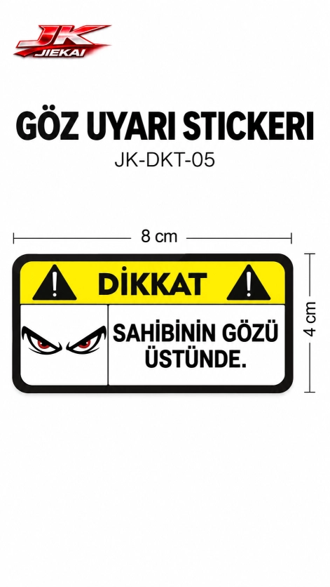 Motosiklet ve Araç İçin Esprili İkaz Uyarı Stickerı 8 × 4 cm – Dekoratif Yapışkanlı Etiket JK-DKT-05