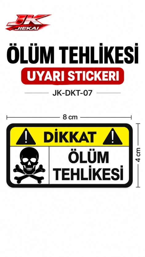 Motosiklet ve Araç İçin Esprili İkaz Uyarı Stickerı 8 × 4 cm – Dekoratif Yapışkanlı Etiket JK-DKT-07