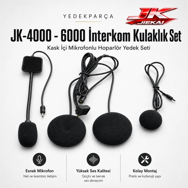 YEDEKPARÇA JK-4000 - 6000 k uyumlu  İnterkom Kulaklık SET