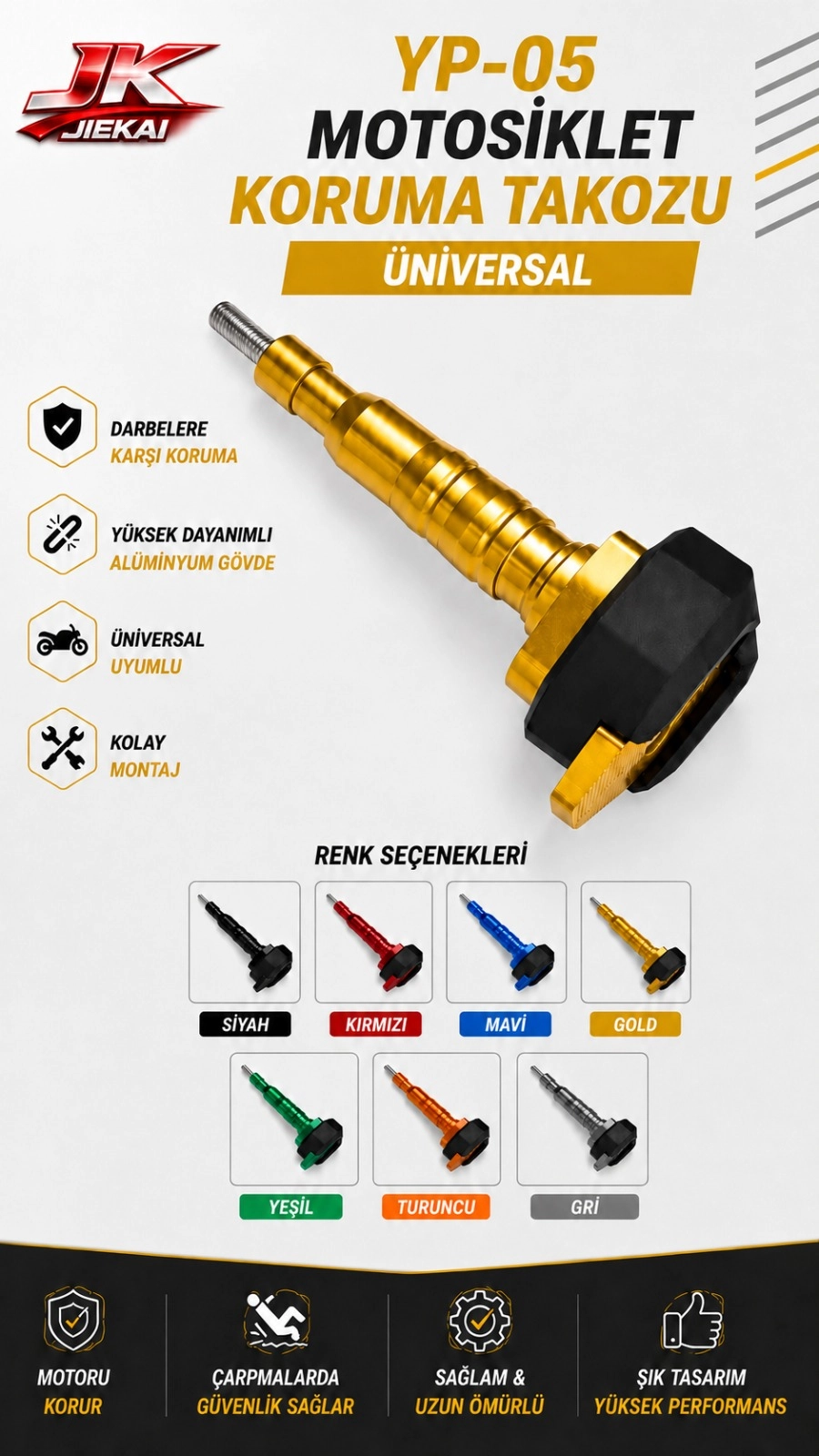 YP-05 RENKLİ KORUMA TAKOZU GOLD RENK ( ADET FİYATIDIR ) 