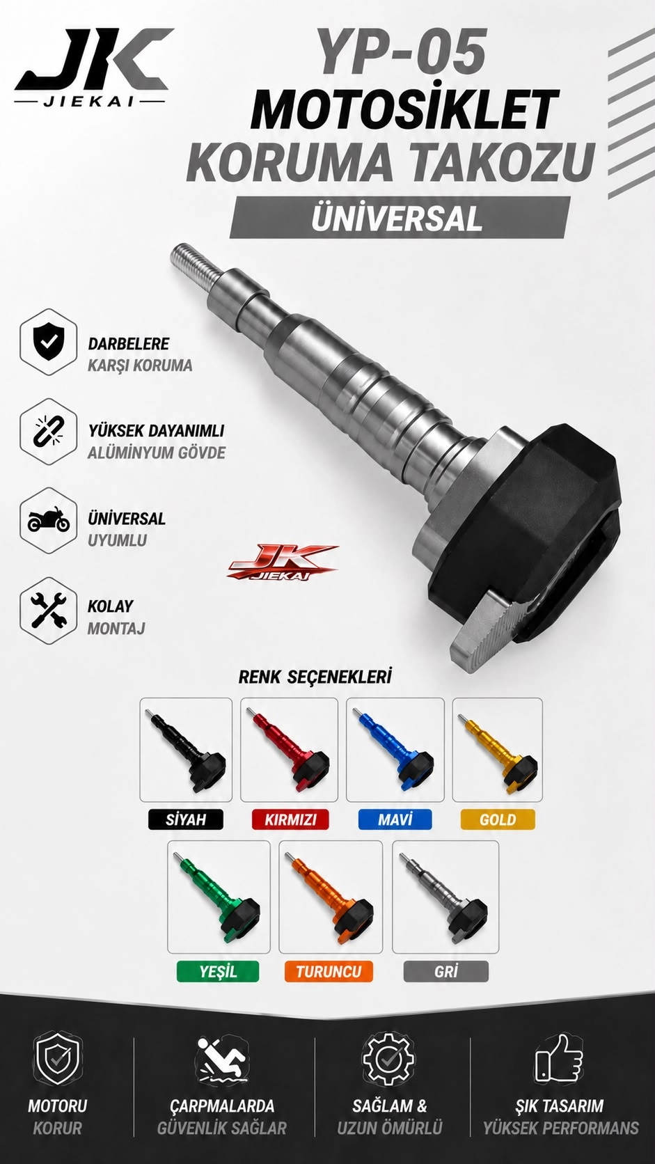 YP-05 RENKLİ KORUMA TAKOZU GÜMÜŞ RENK ( ADET FİYATIDIR )