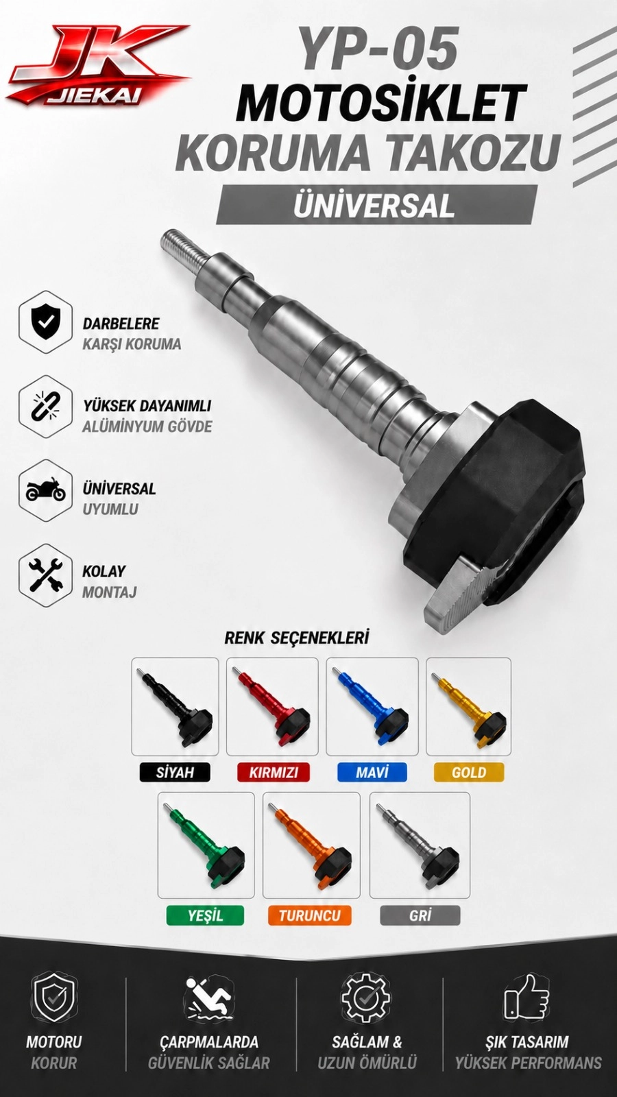 YP-05 RENKLİ KORUMA TAKOZU GÜMÜŞ RENK ( ADET FİYATIDIR )