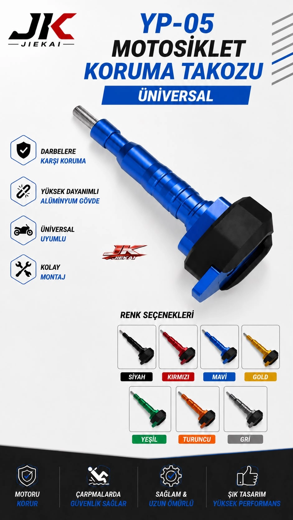 YP-05 RENKLİ KORUMA TAKOZU MAVİ RENK ( ADET FİYATIDIR ) 
