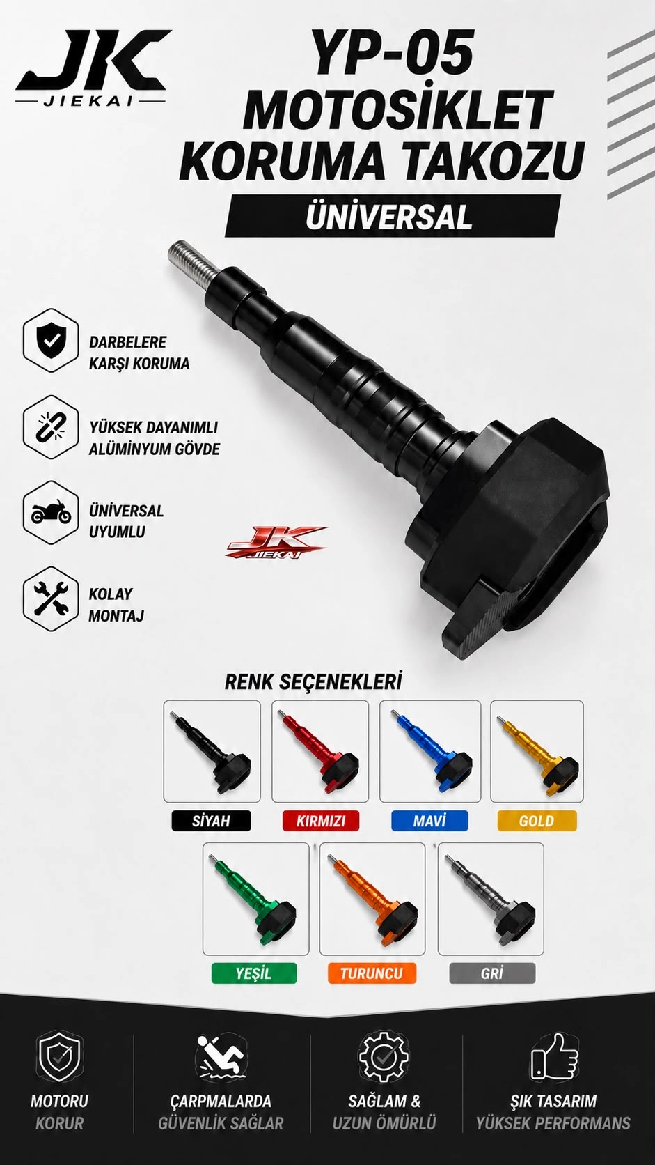 YP-05 RENKLİ KORUMA TAKOZU SİYAH RENK ( ADET FİYATIDIR )  