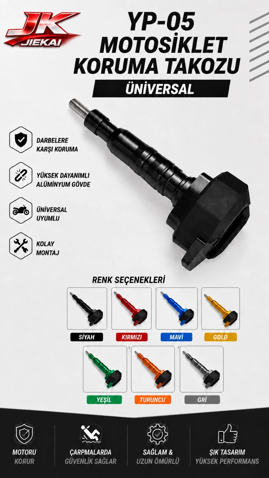 YP-05 RENKLİ KORUMA TAKOZU SİYAH RENK ( ADET FİYATIDIR )  