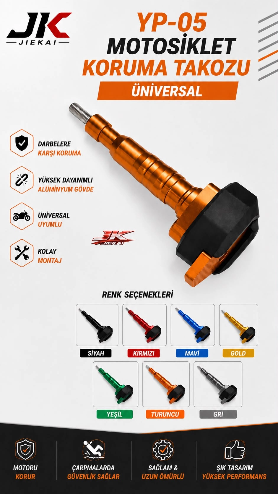 YP-05 RENKLİ KORUMA TAKOZU TURUNCU RENK ( ADET FİYATIDIR )  