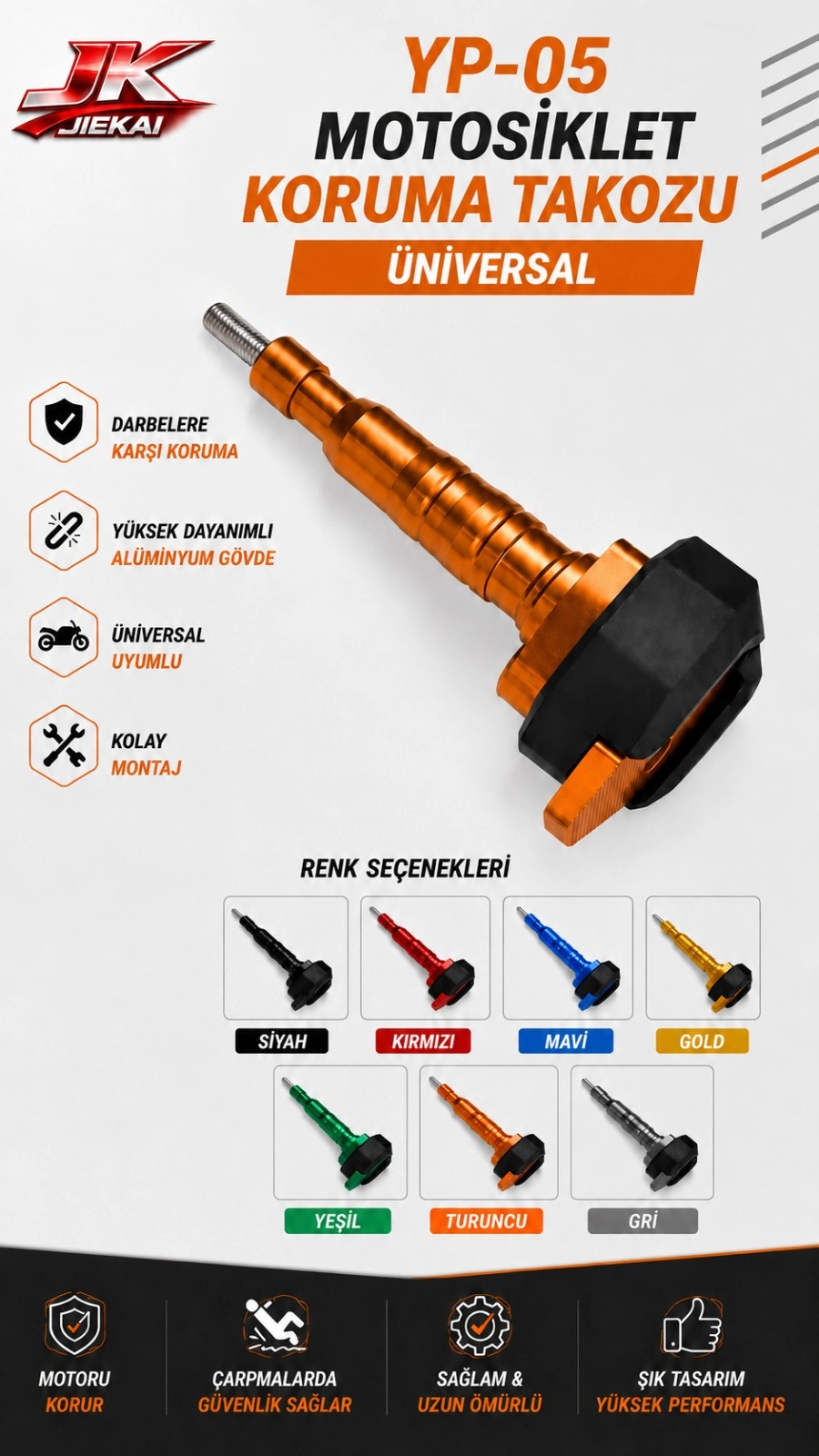 YP-05 RENKLİ KORUMA TAKOZU TURUNCU RENK ( ADET FİYATIDIR )  