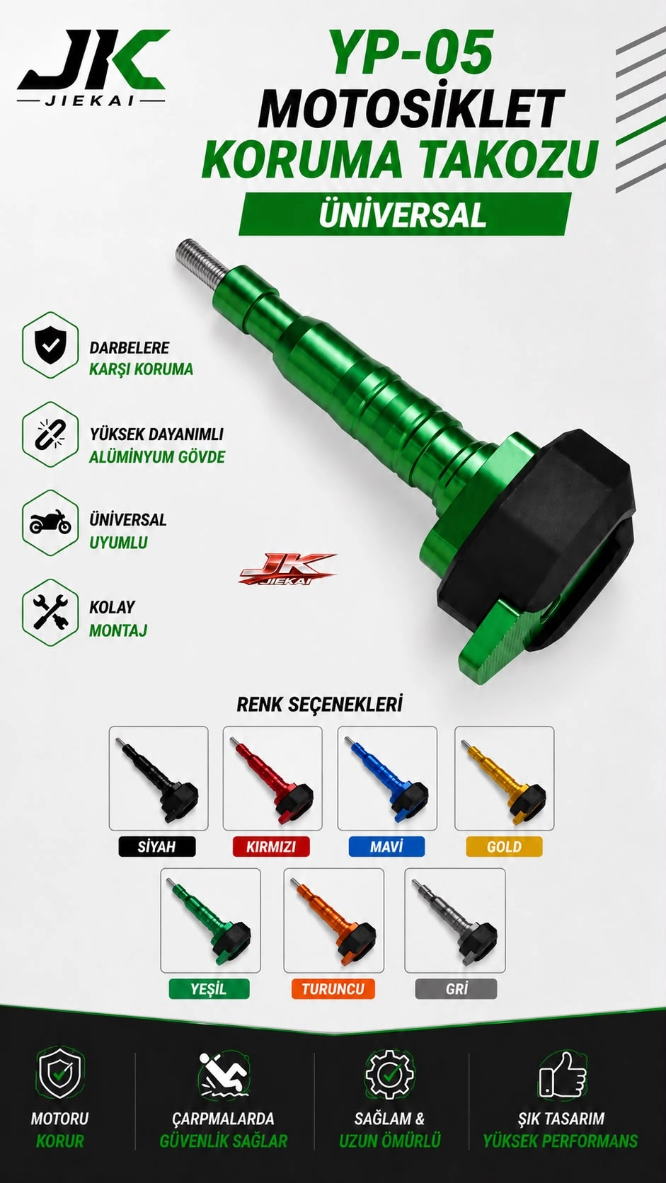 YP-05 RENKLİ KORUMA TAKOZU YEŞİL RENK ( ADET FİYATIDIR )